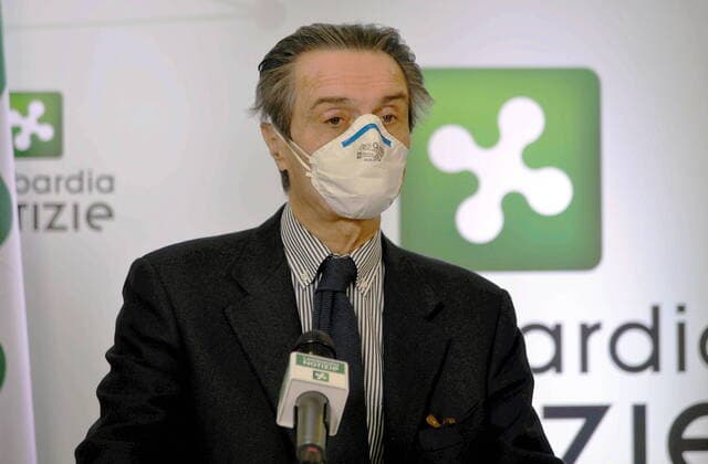 Milan, President Attilio Fontana makes the daily press point for Coronavirus data (Maurizio Maule Fotogramma, Milan - 2020-04-01) p.s. la foto e utilizzabile nel rispetto del contesto in cui e stata scattata, e senza intento diffamatorio del decoro delle persone rappresentate  Copyright: xMaurizioxMaulex xFOTOGRAMMAx