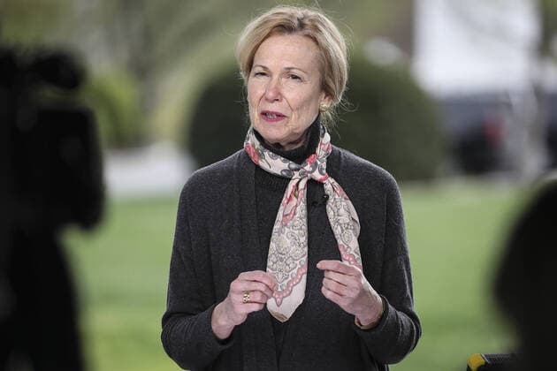 White House Coronavirus Response Coordinator Ambassador Debbie Birx, participates in a TV interview at the White House in Washington, DC on Wednesday, April 1, 2020.  WAX20200401202 OLIVERxCONTRERAS