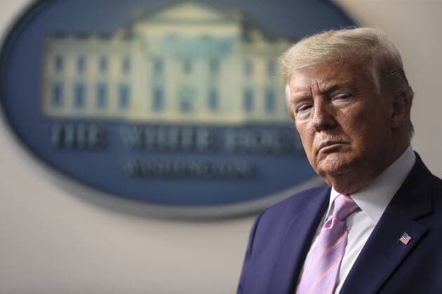 President Donald Trump speaks during a press conference with members of the coronavirus task force in the Brady Press Briefing Room of the White House in Washington, DC on Wednesday, April 1, 2020.  WAX20200401220 OLIVERxCONTRERAS