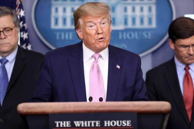 April 1, 2020, Washington, District of Columbia, USA: United States President Donald J. Trump speaks during a press conference with members of the coronavirus task force in the Brady Press Briefing Room of the White House on April 1, 2020 in Washington, DC Washington USA - ZUMAs152 20200401_zaa_s152_004 Copyright: xOliverxContrerasx