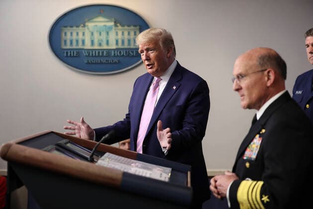 April 1, 2020, Washington, District of Columbia, USA: United States President Donald J. Trump participates in the daily briefing on the novel coronavirus, COVID-19, in the Brady Press Briefing Room of the White House on April 1, 2020 in Washington, DC Washington USA - ZUMAs152 20200401_zaa_s152_023 Copyright: xOliverxContrerasx