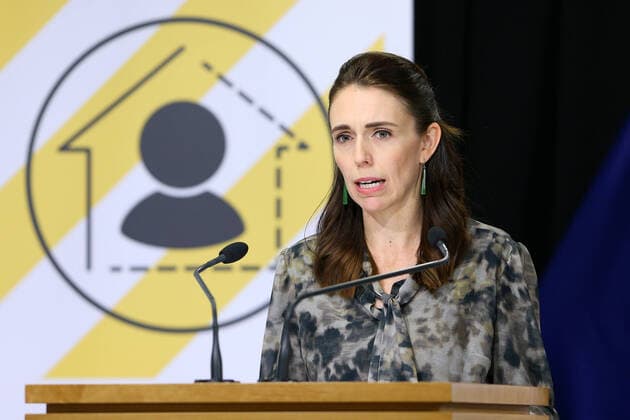 (200402) -- WELLINGTON, April 2, 2020 (Xinhua) -- New Zealand Prime Minister Jacinda Ardern speaks during a COVID-19 media update in Wellington, New Zealand on April 2, 2020. New Zealand reported 76 new confirmed and 13 new probable cases of COVID-19 on Thursday, bringing the total number of confirmed and probable infections to 797 in the country. (Hagen Hopkins Getty Pool via Xinhua) NEW ZEALAND-WELLINGTON-COVID-19 