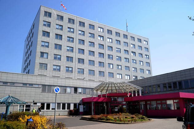 Die Diakonie Klinik am Donnerstag (02.04.2020) in Neunkirchen.