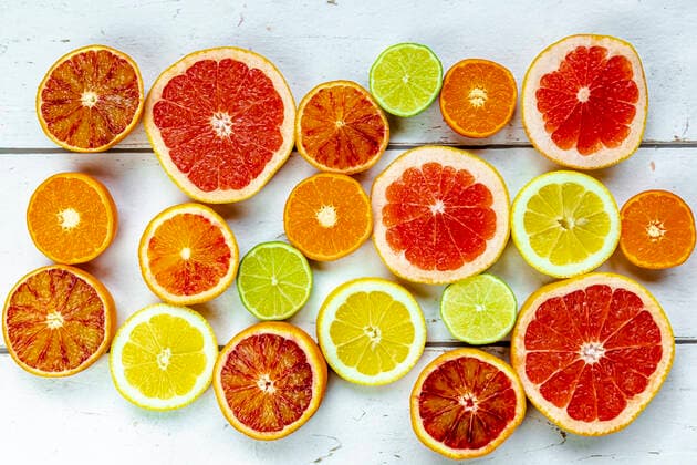 Slices of various citrus fruits  SARF04475