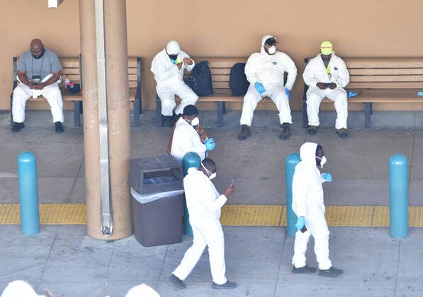 April 2, 2020, Fort Lauderdale, Florida, United States Of America: FORT LAUDERDALE, FL - APRIL 02: COVID-19 -Two Coronavirus-Impacted Cruise Ships the MS Zaandam and MS Rotterdam Cleared to Dock in Port Everglades Florida with dead and sick aboard After Weeks at Sea. While the MS Zaandam arrived first and looked like a ghost ship of death. Seen here the healthy people that were transferred to the MS Rotterdam from the MS Zaandam at sea look joyful as finally a country takes them in on April 2, 2020 at Port Everglades in Fort Lauderdale, Florida..People: MS Rotterdam Fort Lauderdale United States Of America - ZUMAn287 20200402_zaa_n287_116 Copyright: xSMGx