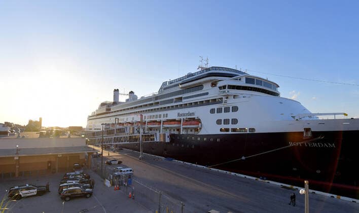 April 2, 2020, Fort Lauderdale, Florida, United States Of America: FORT LAUDERDALE, FL - APRIL 02: COVID-19 -Two Coronavirus-Impacted Cruise Ships the MS Zaandam and MS Rotterdam Cleared to Dock in Port Everglades Florida with dead and sick aboard After Weeks at Sea. While the MS Zaandam arrived first and looked like a ghost ship of death. Seen here the healthy people that were transferred to the MS Rotterdam from the MS Zaandam at sea look joyful as finally a country takes them in on April 2, 2020 at Port Everglades in Fort Lauderdale, Florida..People: MS Rotterdam Fort Lauderdale United States Of America - ZUMAn287 20200402_zaa_n287_171 Copyright: xSMGx
