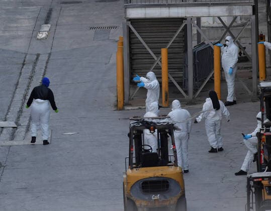 April 2, 2020, Fort Lauderdale, Florida, United States Of America: FORT LAUDERDALE, FL - APRIL 02: COVID-19 - Two Coronavirus-Impacted Cruise Ships the MS Zaandam and MS Rotterdam Cleared To Dock In Port everglades Florida with dead and sick aboard After Weeks At Sea. Seen here doctors remove the sick and the dead from the MS Zaandam on April 2, 2020 at Port Everglades in Fort Lauderdale, Florida..People: MS Zaandam Fort Lauderdale United States Of America - ZUMAn287 20200402_zaa_n287_204 Copyright: xSMGx