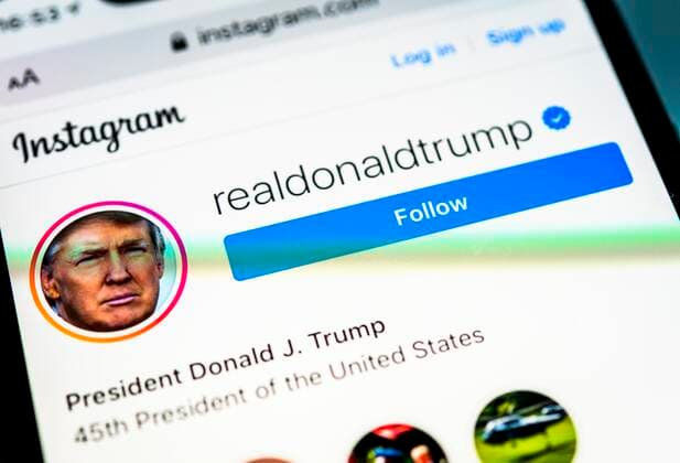  Offizielle Instagram Seite von Donald J. Trump, realDonaldTrump, Präsident der Vereinigten Staaten von Amerika, Bildschirmfoto, Deutschland, Europa *** Official Instagram site of Donald J Trump, realDonaldTrump, President of the United States of America, screenshot, Germany, Europe Copyright: imageBROKER/ValentinxWolf iblvfw05131976.jpg