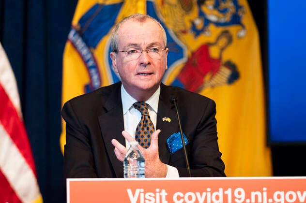 April 3, 2020, Trenton, NJ, U.S: April 3, 2020 - Trenton, NJ, United States: New Jersey Governor PHIL MURPHY (D) speaking at a Coronavirus press briefing. Trenton U.S. - ZUMAb161 20200403_zap_b161_002 Copyright: xMichaelxBrochsteinx