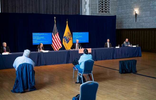 April 3, 2020, Trenton, NJ, U.S: April 3, 2020 - Trenton, NJ, United States: New Jersey Governor PHIL MURPHY (D) speaking at a Coronavirus press briefing. Trenton U.S. - ZUMAb161 20200403_zap_b161_012 Copyright: xMichaelxBrochsteinx