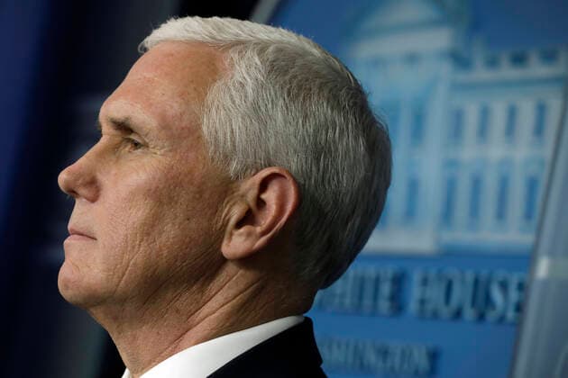 April 3, 2020, Washington, District of Columbia, USA: United States Vice President Mike Pence attends a press briefing on the COVID-19 pandemic with members of the Coronavirus Task Force at the White House in Washington on April 3, 2020. .Credit: Pool via CNP Washington USA - ZUMAs152 20200403_zaa_s152_057 Copyright: xYurixGripasx