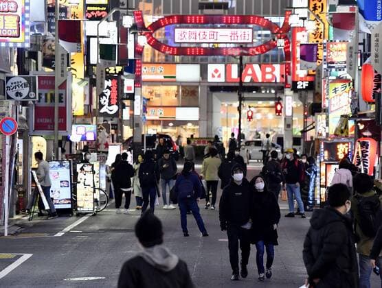 New coronavirus Fewer people than usual walk on a street in Tokyo s Kabukicho entertainment district on April 4, 2020, as the metropolitan government asked citizens to refrain from leaving their homes this weekend to prevent further spread of the new coronavirus. 