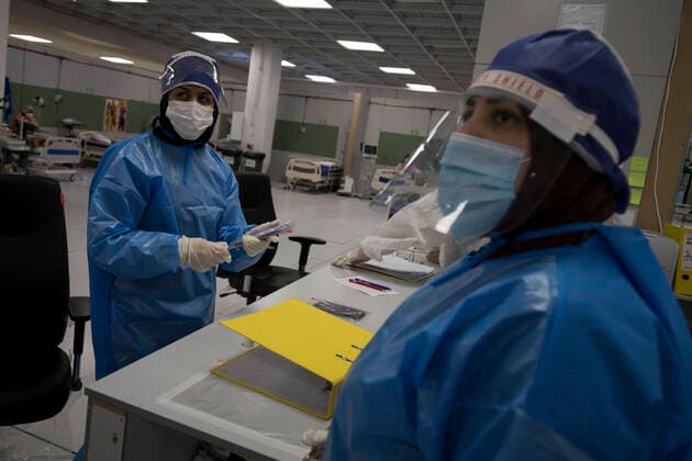 April 4, 2020, Tehran, Iran: A view of the fairground of Iranmall, Tehran s largest shopping mall, after it converted into a hospital for the novel coronavirus (COVID-19) patients, in western Tehran, Iran. Due to the new type of coronavirus pandemic, the fairgrounds and gyms are temporarily turned into hospitals in the country. In recent days, Iran which is battling the worst new coronavirus outbreak in the region has ordered the closure of nonessential businesses and banned intercity travels aimed at preventing the virus spread. Tehran Iran - ZUMAf146 20200404_zip_f146_002 Copyright: xRouzbehxFouladix