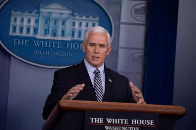 April 4, 2020, Washington, District of Columbia, USA: United States Vice President Mike Pence speaks at the coronavirus briefing at the White House Washington, D.C., U.S., on Saturday, April 4, 2020. New York s death toll from coronavirus on Saturday surpassed 3,500 as confirmed cases rose to 113,704, bringing the U.S. total to more than 7,700 fatalities and 287,000 cases. .Credit: Pool via CNP Washington USA - ZUMAs152 20200404_zaa_s152_036 Copyright: xTasosxKatopodisx