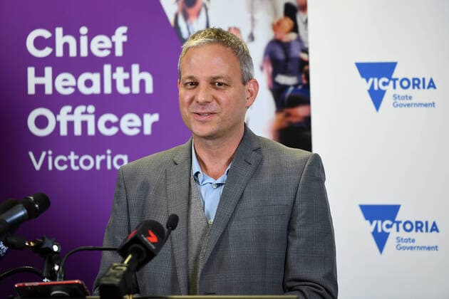 JENNY MIKAKOS PRESSER, Victoria s Chief Health Officer Dr Brett Sutton speaks to the media during a press conference in Melbourne, Monday, April 6, 2020. The total number of Coronavirus cases in Victoria is 1158, an increase of 23 from yesterday. ( NO ARCHIVING, EDITORIAL USE ONLY, NO USE IN BOOKS WITHOUT CONSENT MELBOURNE VIC AUSTRALIA  Copyright: xJAMESxROSSx 20200406001461984506