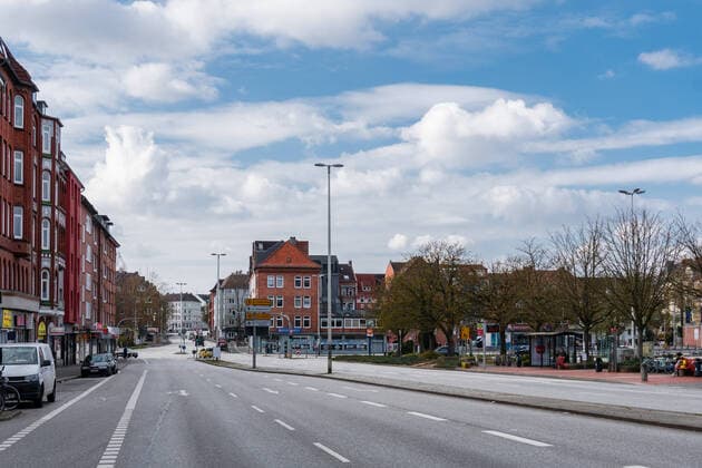Kiel, Impressionen einer menschleeren Innenstadt der Schleswig-Holsteinischen Landeshauptstadt während der Corona Pandemie Kiel Exerzierplatz Schleswig-Holstein Deutschland