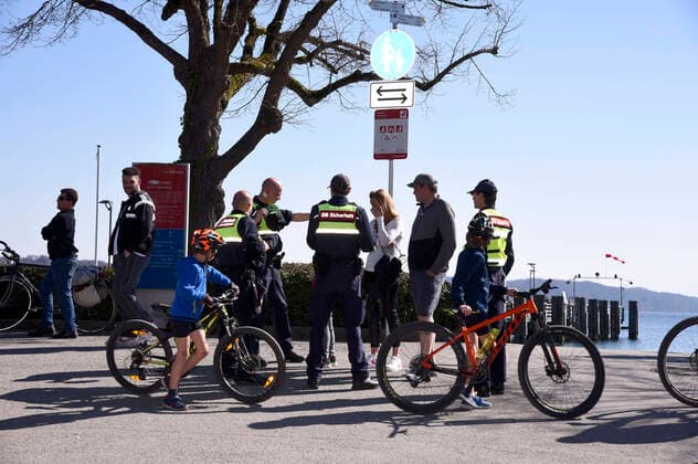 Sonntag am Starnberger See während der Ausgangsbeschränkungen wegen der Corona-Krise. Starnberg, 05.04.2020