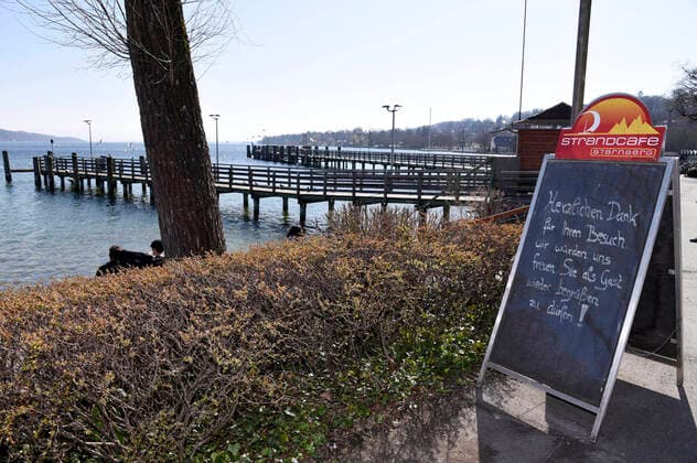 Sonntag am Starnberger See während der Ausgangsbeschränkungen wegen der Corona-Krise. Starnberg, 05.04.2020