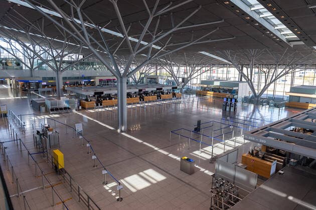Stuttgart Themenfoto, Stockfoto, Flughafen Stuttgart, geschlossen wegen Corona, 06.04.2020 Schalterbereich geschlossen, Themenfoto, Stockfoto, Flughafen Stuttgart, geschlossen wegen Corona, 06.04.2020, Copyright: xEibner-Pressefoto SaschaxWaltherx EP_swa