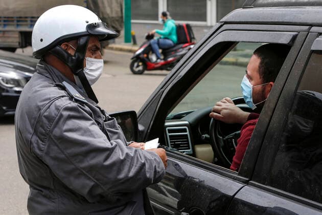 May 7, 2020, Beirut, Beirut, Lebanon: Lebanese policemen wearing a mask as a preventive measure amid fears of the spread of the novel coronavirus disease (COVID-19), in Beirut, Lebanon, on April 6, 2020 Beirut Lebanon - ZUMAap3_ 20200507_zaf_ap3_005 Copyright: xMarwanxTahtahx