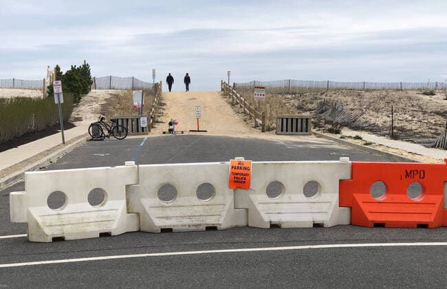 SEASIDE HEIGHTS, NJ - APRIL 6: Public areas closed due to Coronavirus pandemic in Seaside Heights, New Jersey on April 6, 2020. Copyright: xJohnxBarrettx