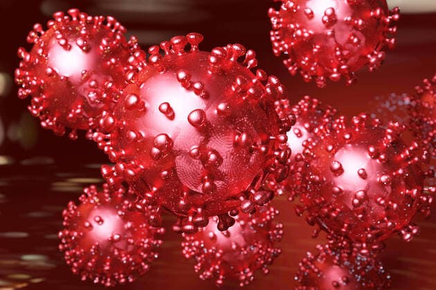 Künstlerische 3D Illustration des Coronavirus