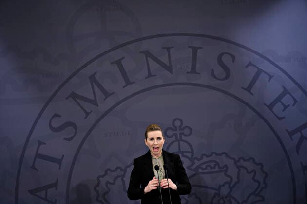 Statsminister Mette Frederiksen (S), da hun afholder pressemoede om COVID-19 i Danmark i Spejlsalen i Statsministeriet mandag den 6. april 2020.. , Copenhagen Denmark Copyright: PhilipxDavali PhilipxDavalix cop222 spdk20200406-230405-L