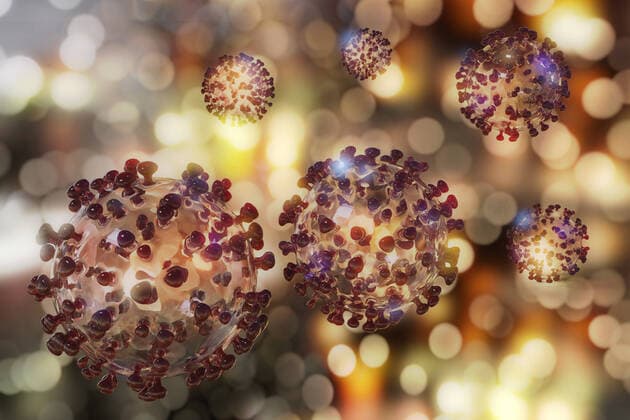 Künstlerische 3D Illustration des Coronavirus