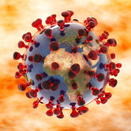 Artistic 3D illustration of the coronavirus sars-cov-2