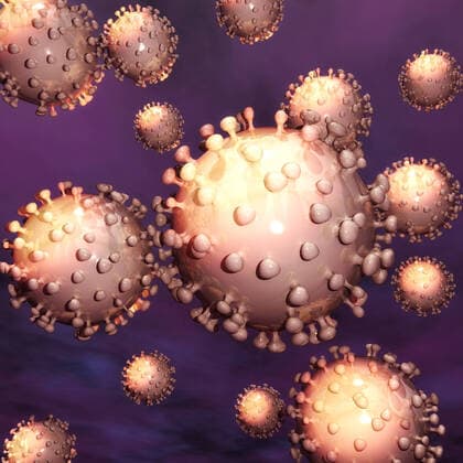 Artistic 3D illustration of the coronavirus