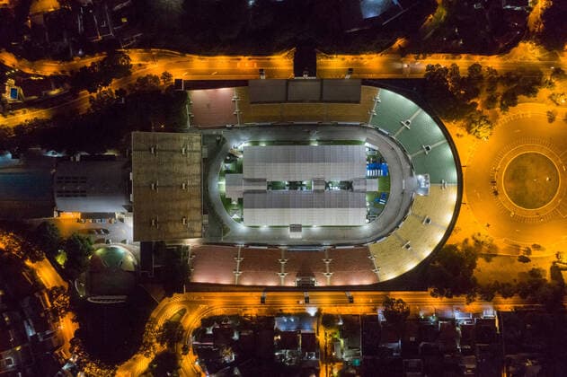 SÃO PAULO, SP - 06.04.2020: FIELD HOSPITAL IN PACAEMBU - Drone photos, taken from the field hospital at the Pacaembu stadium, created for the Covid-19 crisis, in São Paulo, SP. x1902094x  AndrexChaco