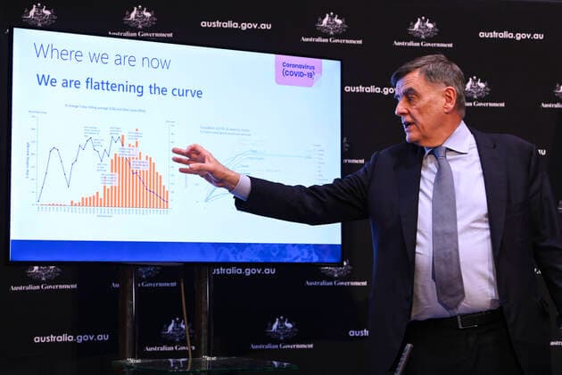 SCOTT MORRISON CORONAVIRUS UPDATE, Australia s Chief Medical Officer Brendan Murphy speaks to the media during a press conference at Parliament House in Canberra, Tuesday, April 7, 2020. ( NO ARCHIVING, EDITORIAL USE ONLY, NO USE IN BOOKS WITHOUT CONSENT CANBERRA ACT AUSTRALIA  Copyright: xLUKASxCOCHx 20200407001462128749