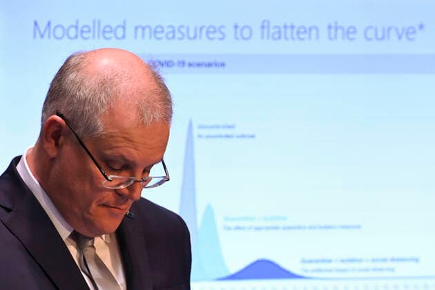 SCOTT MORRISON CORONAVIRUS UPDATE, Australian Prime Minister Scott Morrison speaks to the media during a press conference at Parliament House in Canberra, Tuesday, April 7, 2020. ( NO ARCHIVING, EDITORIAL USE ONLY, NO USE IN BOOKS WITHOUT CONSENT CANBERRA ACT AUSTRALIA  Copyright: xLUKASxCOCHx 20200407001462131794