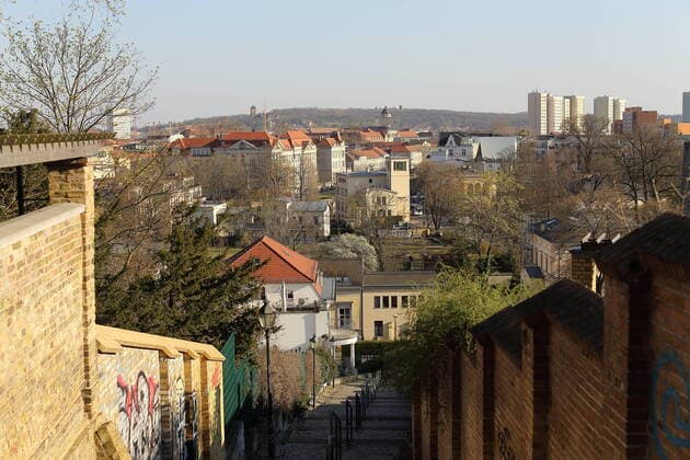 Blick vom Mühlenberg über Potsdam, 6. April 2020. Mühlenberg