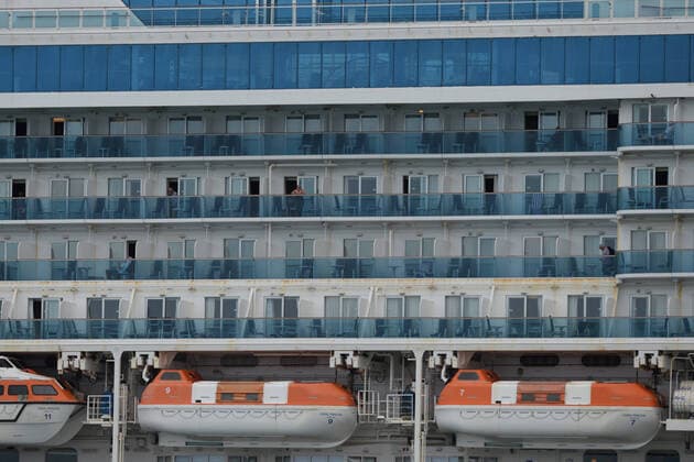 MIAMI BEACH, FL - APRIL 06: The Coral Princess is docked at Port Miami, as passengers and crew members remain aboard that have tested positive for COVID-19 on April 06, 2020 in Miami Beach, Florida. Copyright: xmpi04 MediaPunchx
