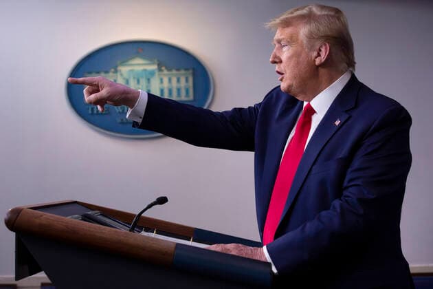 United States President Donald J. Trump, joined by members of the Coronavirus Task Force, delivers remarks on the COVID-19 pandemic in the James S. Brady Press Briefing Room of the White House in Washington D.C., U.S. on Monday, April 6, 2020. The United States has now reached 10,000 deaths caused by the novel Coronavirus, as officials debate the effectiveness of hydroxychloroquine, a drug used to treat malaria, to also treat the Coronavirus. Copyright: xStefanixReynoldsx xCNPx MediaPunchx