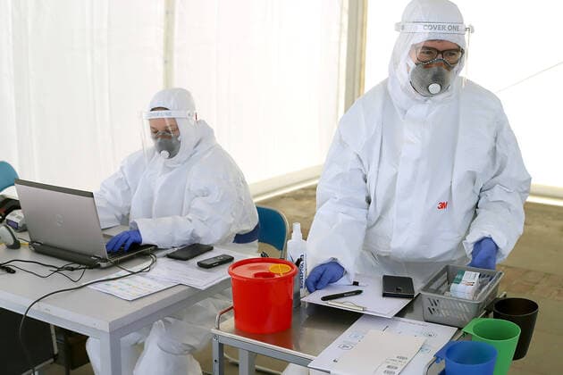 A mobile laboratory for testing for the coronavirus A mobile laboratory for testing for the coronavirus on April 07, 2020 in Lodz, Poland. EN_01423826_0002 