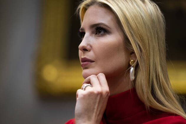 Ivanka Trump, the daughter of President Donald Trump, listens as President Trump makes remarks as he participates in a Small Business Relief Update at the White House on Tuesday, April 7, 2020 in Washington, D.C. President Donald Trump announced in March that companies affected by the coronavirus will be given $50 billion more in low-interest loans federally guaranteed by the Small Business Administration.  WAX20200407312 DOUGxMILLS