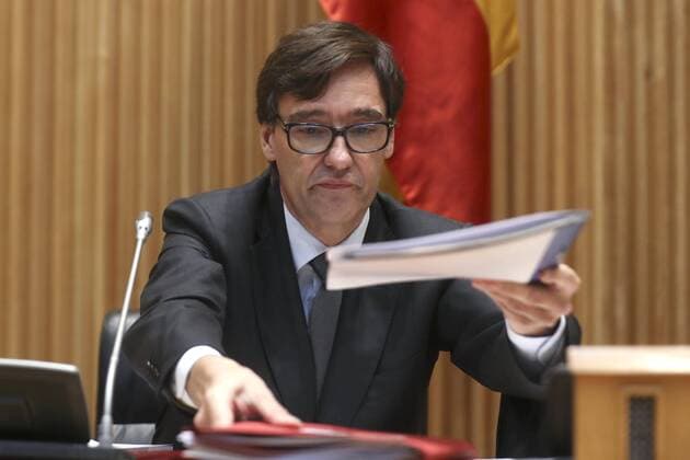 Spanish Health Minister, Salvador Illa, appears before the Health Commission at the Lower House in Madrid, Spain, 08 April 2020. Spanish Health Minister press conference !ACHTUNG: NUR REDAKTIONELLE NUTZUNG!  Copyright: xKikoxHuescax(es-ES)x GRAF7278 20200408-637219477808346315