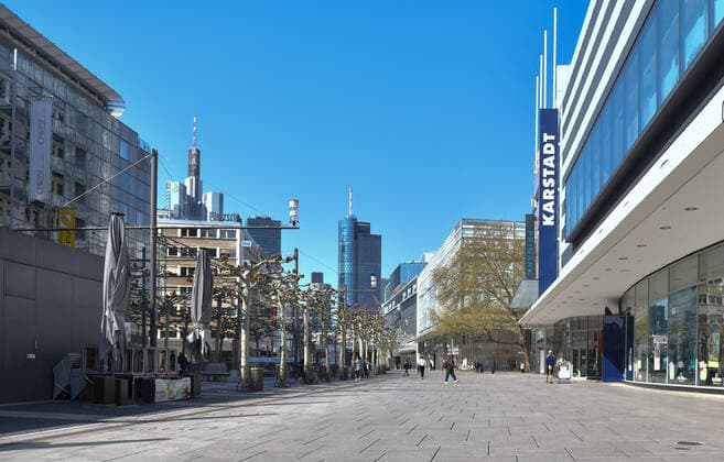 08.04.2020, xblx, Ein ganz normaler Corona Tag in Frankfurt, nur wenige Menschen auf der Zeil, emwirt Frankfurt am Main