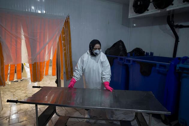 April 8, 2020, Tehran, Iran: A picture taken on 08 April 2020, shows a view of Tehran cemetery mortuary that morticians wash and prepare the dead bodies of the new coronavirus (COVID-19) victims to burial at Behesht-e Zahra Cemetery in southern Tehran, Iran. Media reported that Iran is one of the most affected by pandemic COVID-19 disease caused by the SARS-CoV-2 coronavirus. The trajectory of coronavirus infections in Iran appears to have started a gradual downward trend, the government said, but it warned the disease is far from being under control. According to the latest reports by the Iranian Ministry of Health, over 3,900 people have died from the coronavirus infection throughout the country. Tehran Iran - ZUMAf146 20200408_zip_f146_078 Copyright: xRouzbehxFouladix