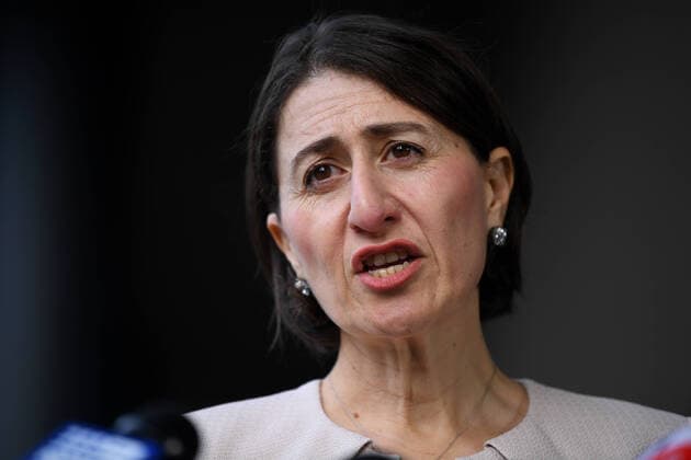 GLADYS BEREJIKLIAN CORONAVIRUS PRESSER, NSW Premier Gladys Berejiklian speaks to the media during a press conference in Sydney, Thursday, April 9, 2020. NSW has recorded its lowest daily rise in coronavirus cases in more than three weeks as detectives seize evidence from the ill-fated Ruby Princess cruise ship. ( NO ARCHIVING, EDITORIAL USE ONLY, NO USE IN BOOKS WITHOUT CONSENT SYDNEY NSW AUSTRALIA  Copyright: xJOELxCARRETTx 20200409001462528673