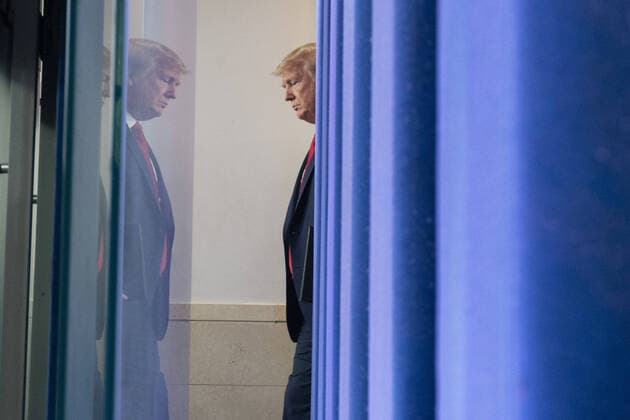 United States President Donald Trump participates in a news briefing with members of the Coronavirus Task Force at the White House on Wednesday, April 8, 2020 in Washington DC.  WAX202004081020 CHRISxKLEPONIS