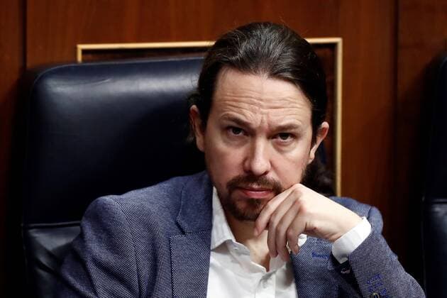 Spanish Second Deputy Prime Minister, Pablo Iglesias, attends the plenary session at Lower Chamber of Spanish Parliament, in Madrid, Spain, 09 April 2020. The session is to be focused in passing a new extension of the state of alarm due to coronavirus outbreak. Plenary session amid coronavirus outbreak !ACHTUNG: NUR REDAKTIONELLE NUTZUNG!  Copyright: xMariscalx GRAF7814 20200409-637220218347711689