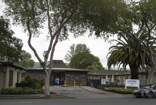 Gateway Care & Rehabillition Center, a skilled nursing facility is seen in Hayward, California on Thursday, April 9, 2020. Thirty-five patients have tested positive for COVID-19 along with 24 staffers. Six patients have died.  SXP2020040908 TERRYxSCHMITT