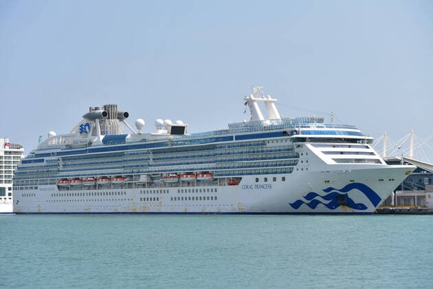 April 9, 2020, Miami Beach, Florida, United States Of America: MIAMI BEACH, FL - APRIL 09: COVID-19: Barred from Miami hotels, 13 Coral Princess passengers will stay on ship for 14 more days on April 09, 2020 in Miami Beach, Florida..People: Coral Princess Miami Beach United States Of America - ZUMAn287 20200409_zaa_n287_014 Copyright: xSMGx