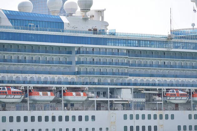 April 9, 2020, Miami Beach, Florida, United States Of America: MIAMI BEACH, FL - APRIL 09: COVID-19: Barred from Miami hotels, 13 Coral Princess passengers will stay on ship for 14 more days on April 09, 2020 in Miami Beach, Florida..People: Coral Princess Miami Beach United States Of America - ZUMAn287 20200409_zaa_n287_023 Copyright: xSMGx
