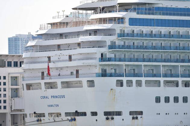 April 9, 2020, Miami Beach, Florida, United States Of America: MIAMI BEACH, FL - APRIL 09: COVID-19: Barred from Miami hotels, 13 Coral Princess passengers will stay on ship for 14 more days on April 09, 2020 in Miami Beach, Florida..People: Coral Princess Miami Beach United States Of America - ZUMAn287 20200409_zaa_n287_024 Copyright: xSMGx