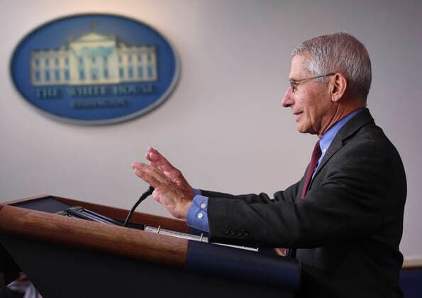 Director of the National Institute of Allergy and Infectious Diseases at the National Institutes of Health Dr. Anthony Fauci, speaks at a Coronavirus briefing at the White House on Friday, April 10, 2020, in Washington, DC. With the U.S. death toll from the coronavirus pandemic expected to peak over the weekend, most of the country will be firmly under stay-at-home orders on Easter Sunday. Copyright: xKevinxDietschx xPoolxviaxCNPx MediaPunchx