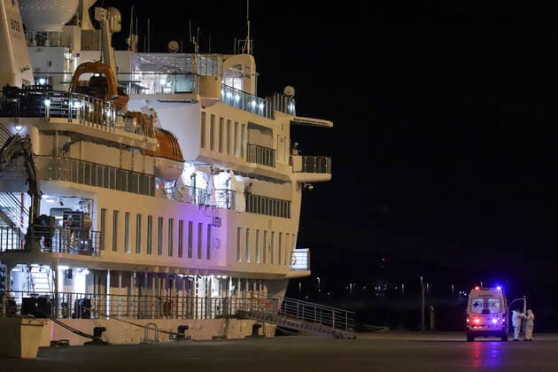 April 10, 2020, Montevideo, Montevideo, Uruguay: The Greg Mortimer cruise ship docks in the port in Montevideo to evacuate and repatriate 112 Australian and New Zealand tourists, some of them infected with COVID-19. Montevideo Uruguay - ZUMAz106 20200410_zip_z106_005 Copyright: xMauricioxZinax